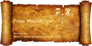 Popp Madléna névjegykártya